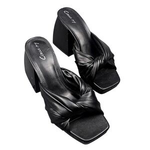 Circus NY By Sam Edelman Platform Heels Knotted Mules Block Heel Slides Size 7.5